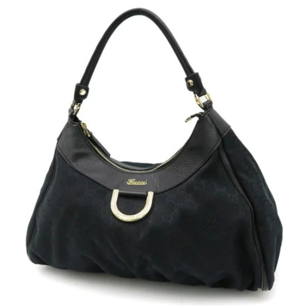 Gucci GG Canvas Abbey D Ring Hobo Bag Black - Picture 1 of 9